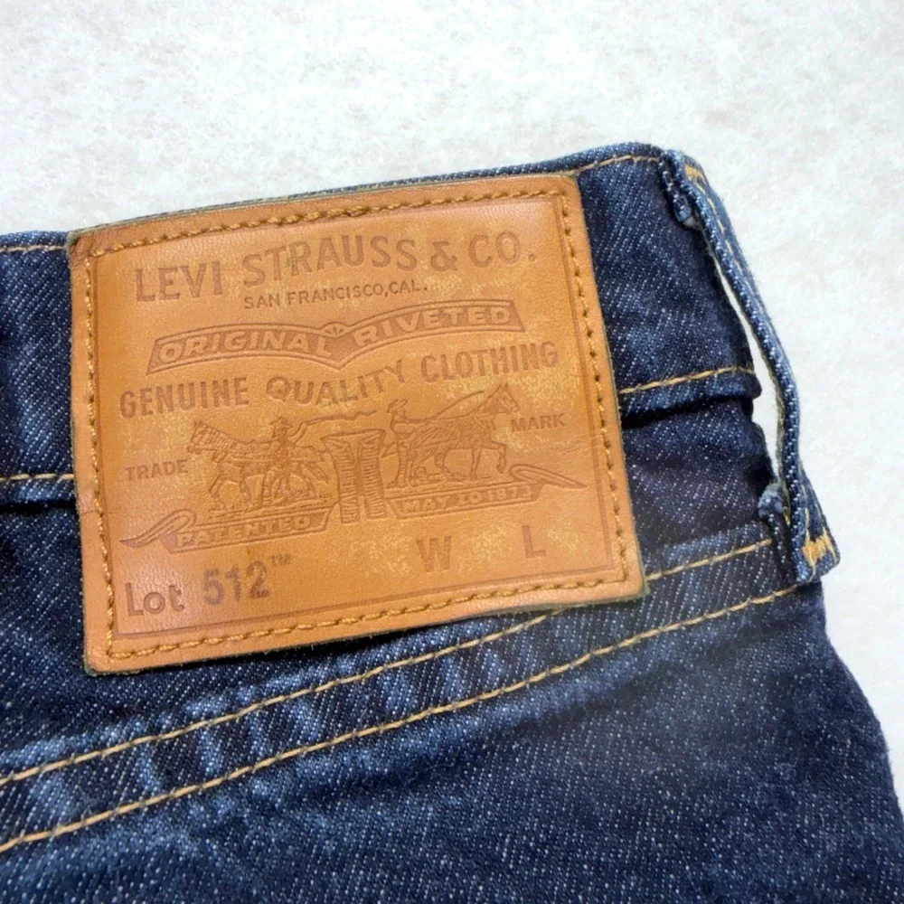 LEVI's 512 Premium Big E Jeans‎ Men's *40 Slim Tapered Fit Zip Fly Indigo Blue